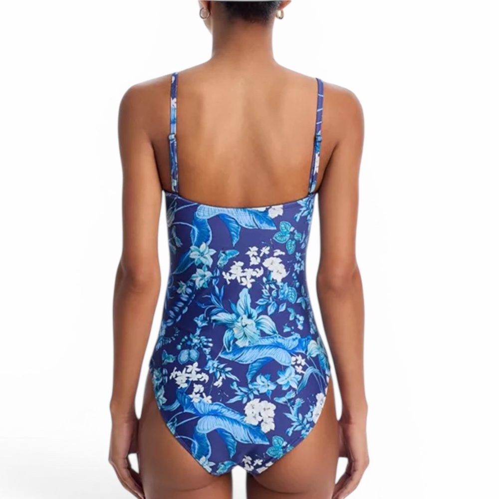 Kobi Halperin Princess One Piece Bathing Suit in Blue Floral Print NWT - Picture 2 of 9